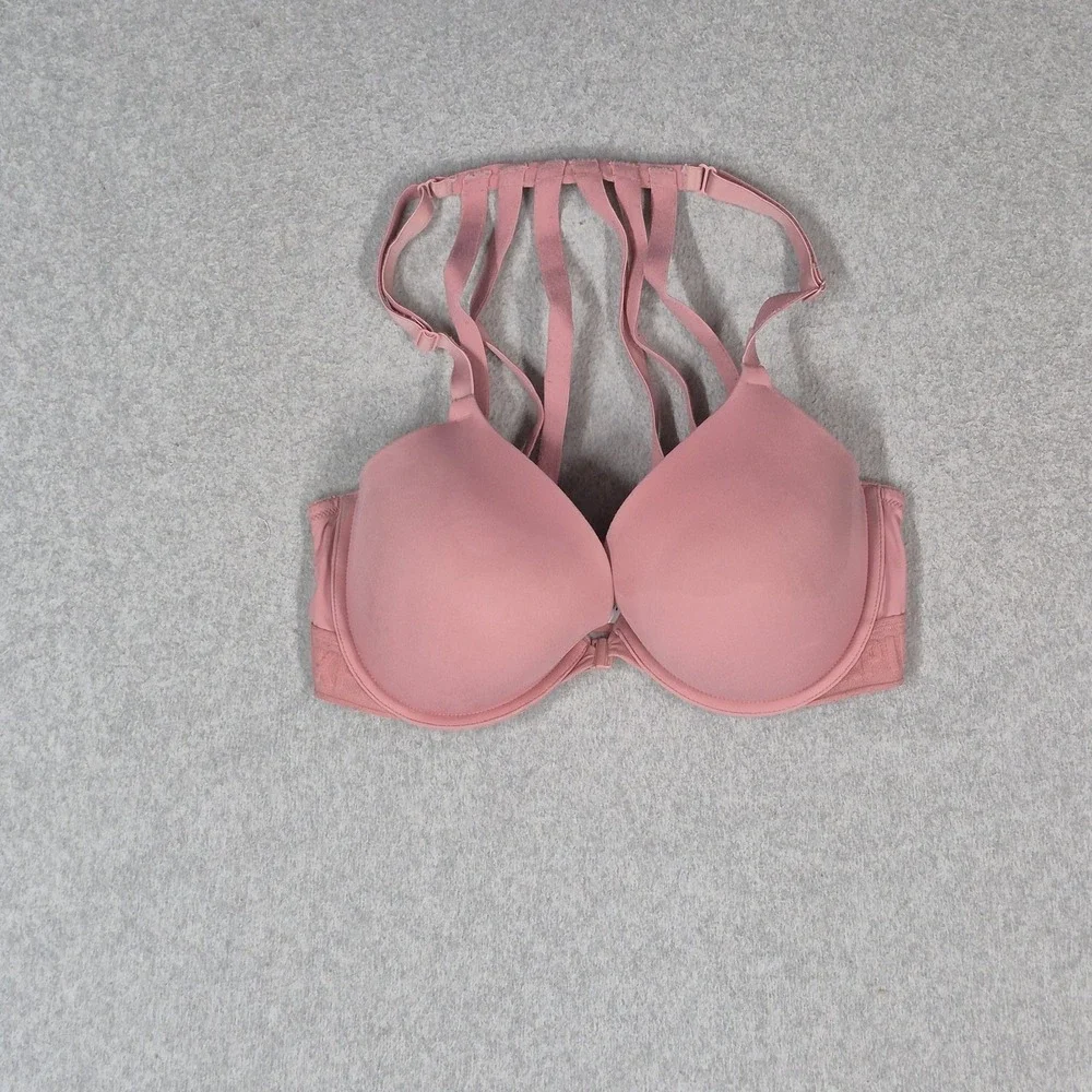 PINK Women Bra 36D Pink Wear Everywhere Push Up Underwired Front Closure READ